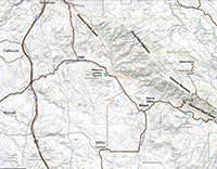 Regional topographic map around the Wilderness Gardens Preserve in northern San Diego County.